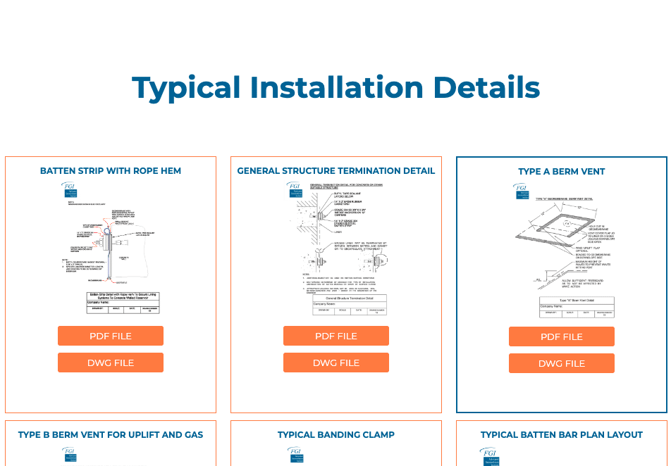 Typical Installation Details per FGI