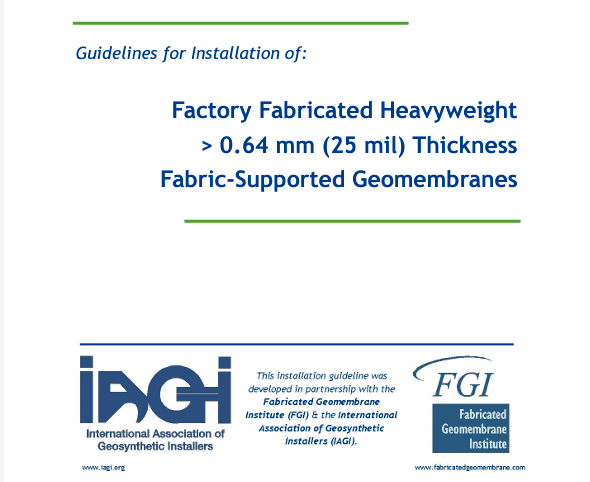 Guidelines for Installation of:  Factory Fabricated Heavyweight   > 25 mil thickness
