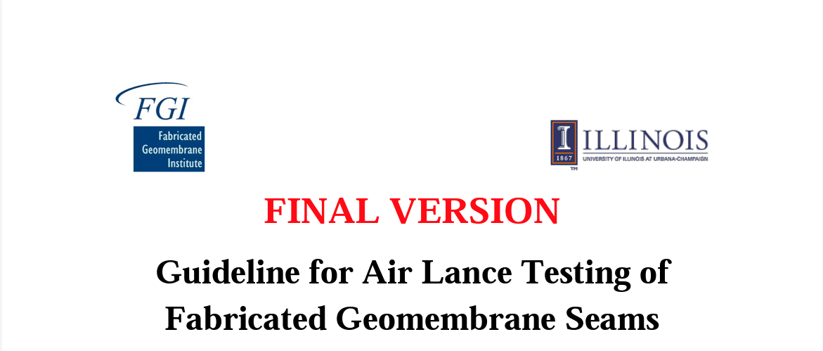 Guideline for Air Lance Testing of Fabricated Geomembrane Seams
